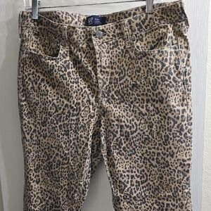 GAP Leopard Print Ankle Legging Denim Jeans Size 16